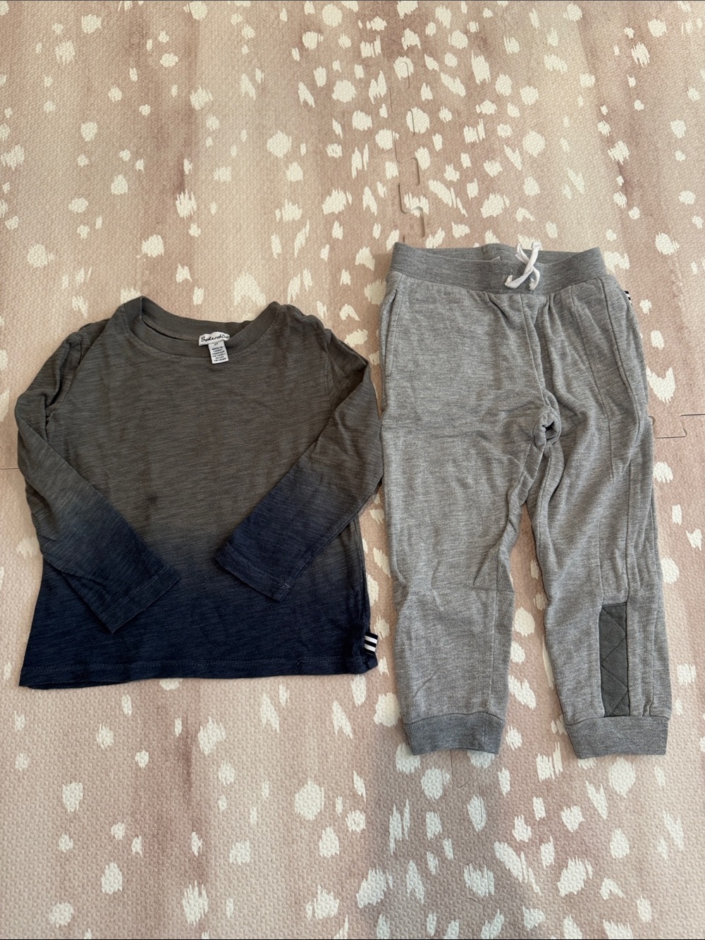 Splendid Boys 2T Ombré Shirt & Jogger Pants Matching Set Gray Blue